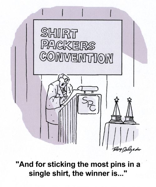 'And for sticking the most pins in a single shirt, the winner is...'