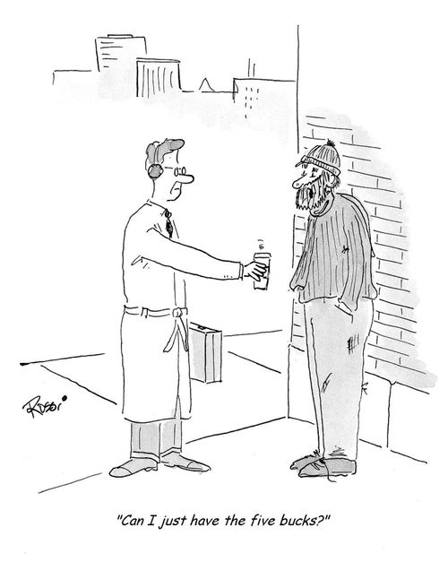 'Can I just have the five bucks?'