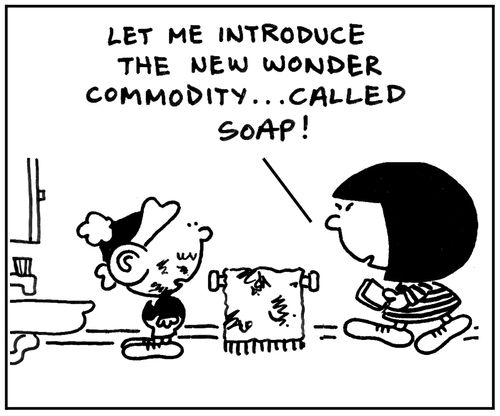 'Let me introduce the new wonder commodity, called soap.'