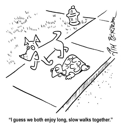 'I guess we both enjoy long slow walks together.'