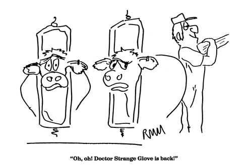 'Oh, oh!  Doctor Strange Glove is back!'