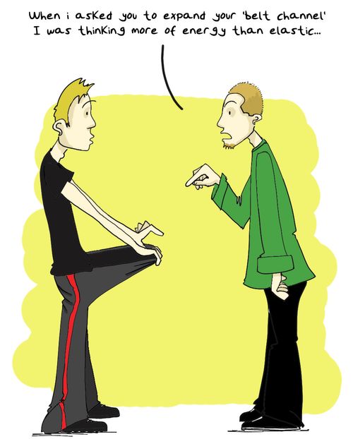 When I asked you to expand your belt channel I was thinking more of energy than elastic...