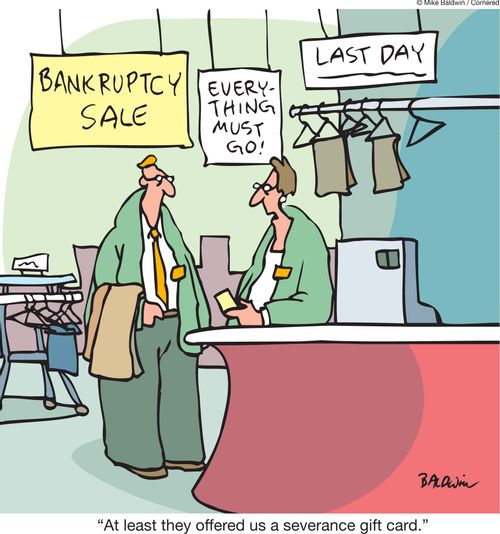 'At least they offered us a severance gift card.'