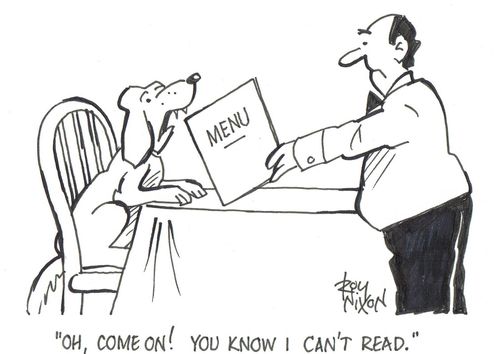 'Oh, come on! you know I can't read.'