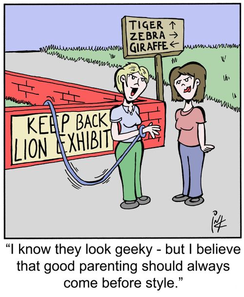 'I know they look geeky - but I believe lat good parenting should always come before style.'