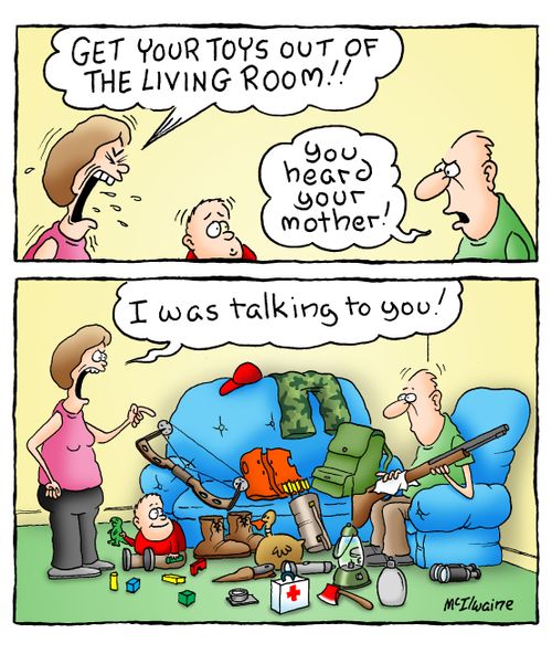 'Get your toys out of the living room!'