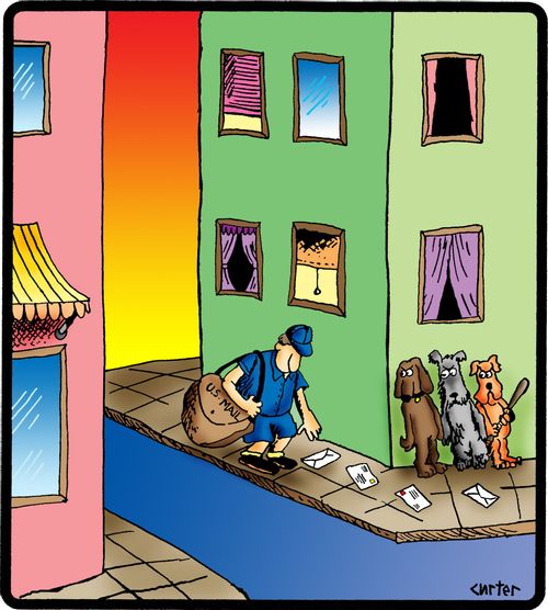 Postman lured into a dog ambush.