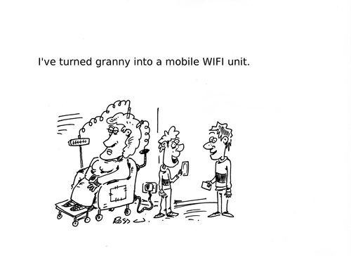 I've turned granny into a mobile WIFI unit.