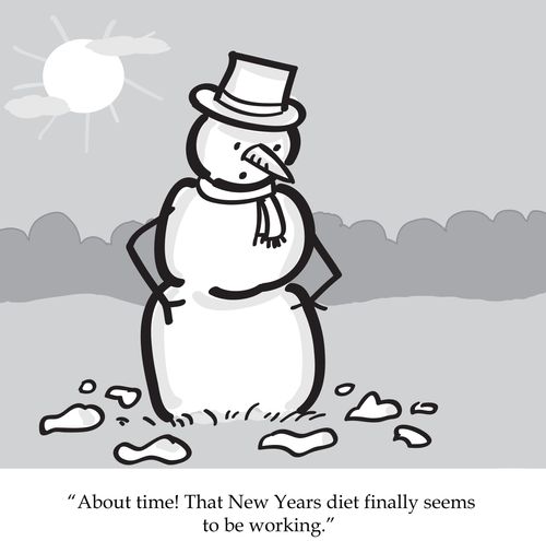 'About time! That New Years diet finally seems to be working!'
