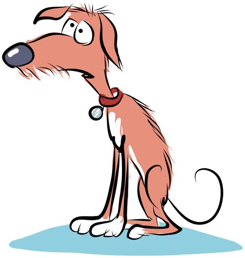 A sad dog.