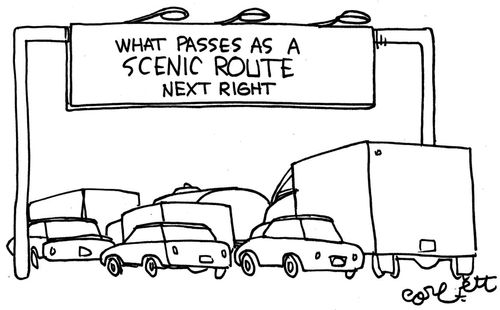 What passes as a SCENIC ROUTE next right.