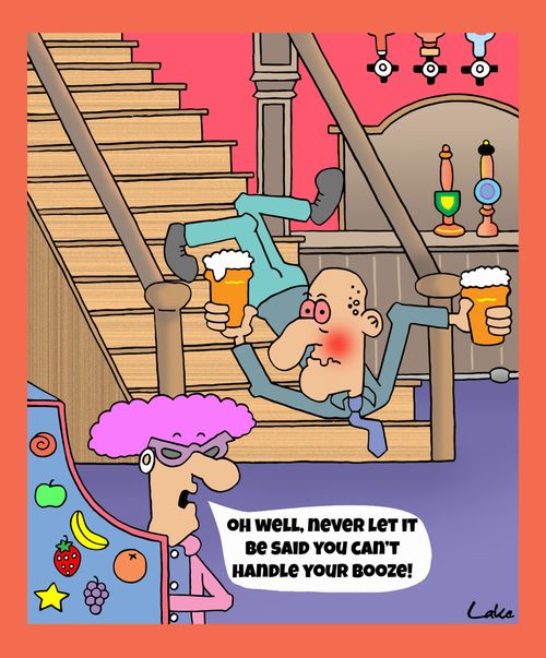 'Oh well, never let it be said you can't handle your booze!'