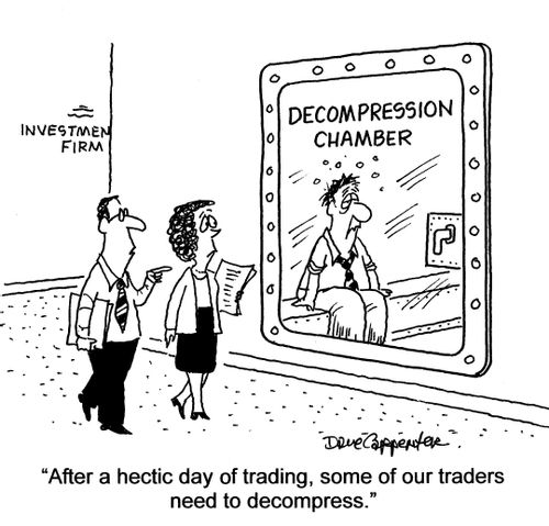 'After a hectic day of trading, some of our traders need to decompress.'
