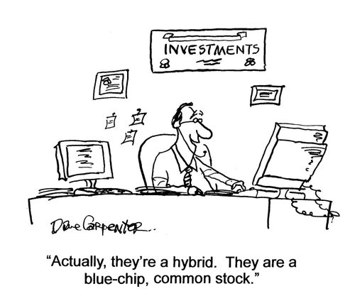 'Actually, they're a hybrid. They are a blue-chip, common stock.'