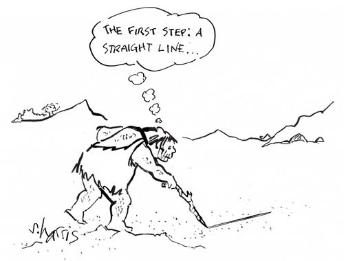 'The first step: a straight line...' 