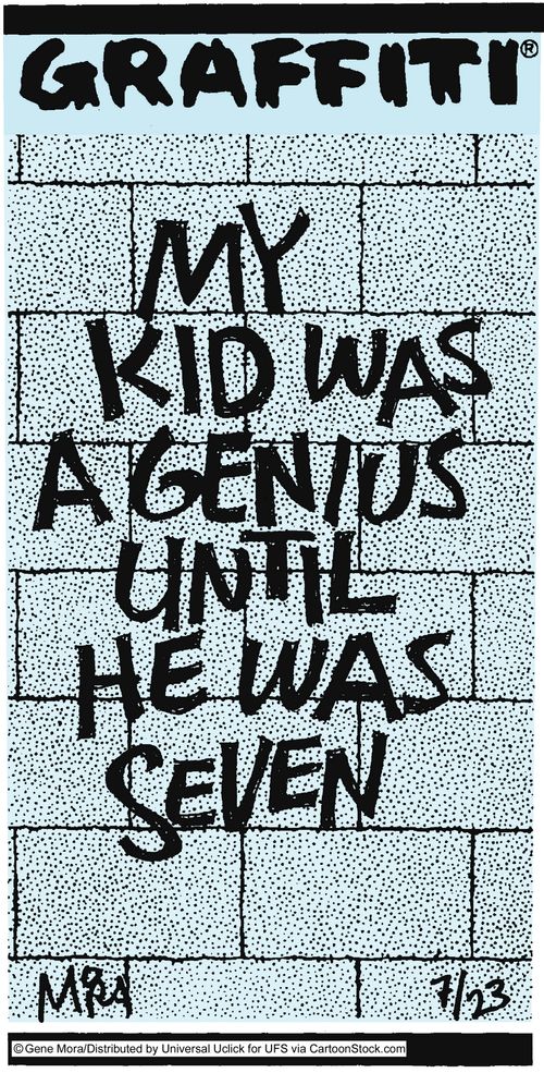 My kid was a genius until he was seven.