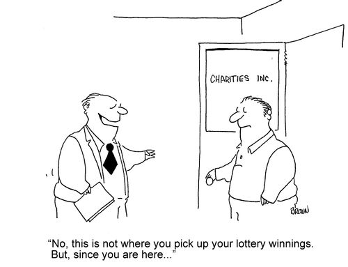 'No this is not where you pick up your lottery winnings. But, since you are here...'