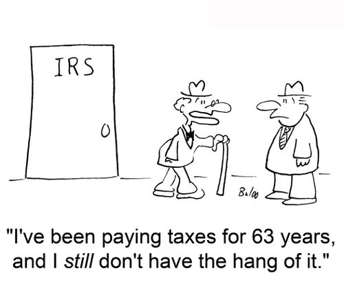 'I've been paying taxes for 63 years, and I still don't have the hang of it.'