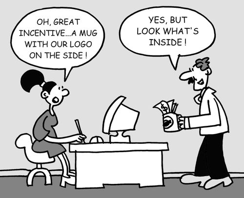 Oh, great incentive, a mug with our log on the side!