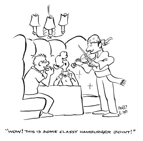 'Wow! This is some classy hamburger joint!'