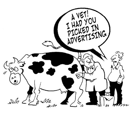'A vet! I had you picked in advertising!'