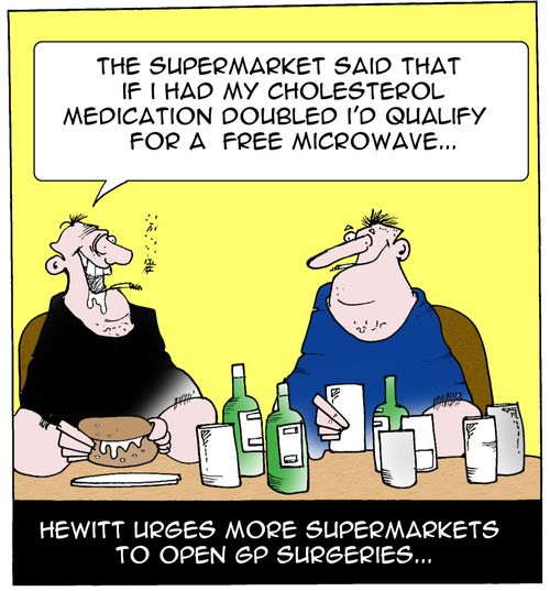 Hewitt urges mor supermarkets to open surgeries.