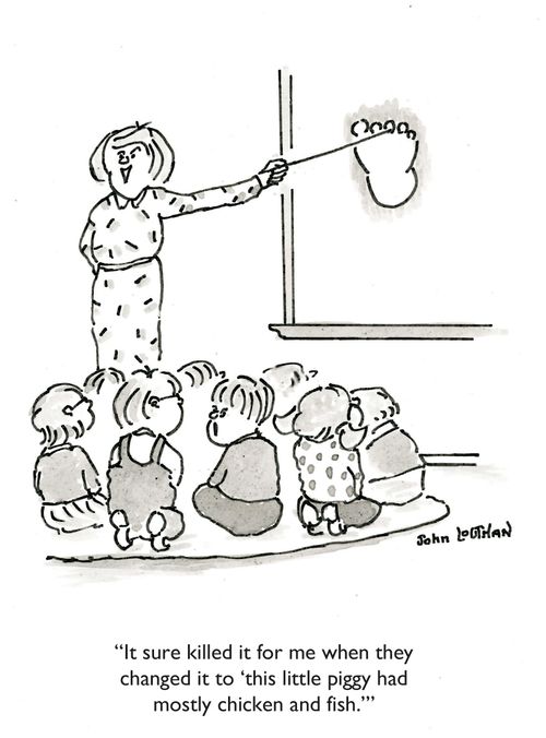 'It sure killed it for me when they changed it to 'this little piggy had mostly chicken and fish.''