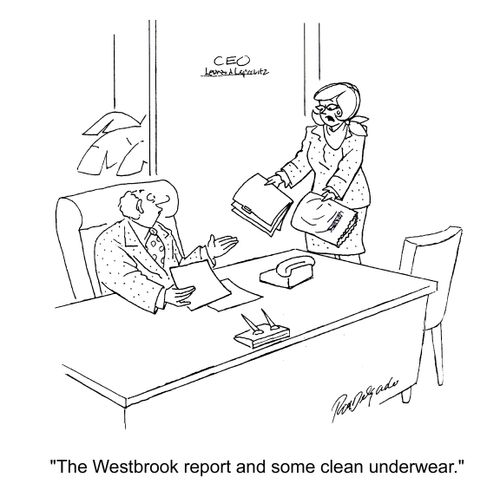'The Westbrook report and some clean underwear.'