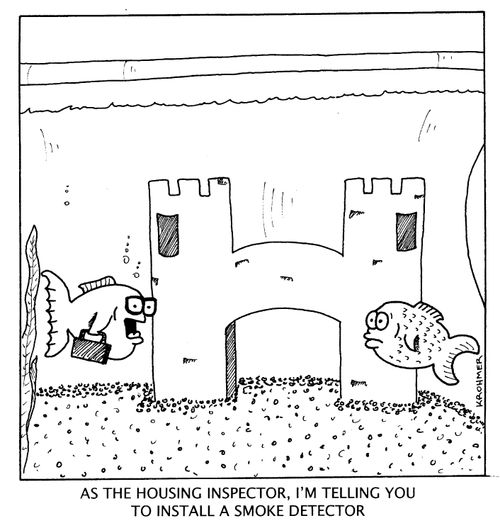 'As the housing inspector, I'm telling you to install a smoke detector.'