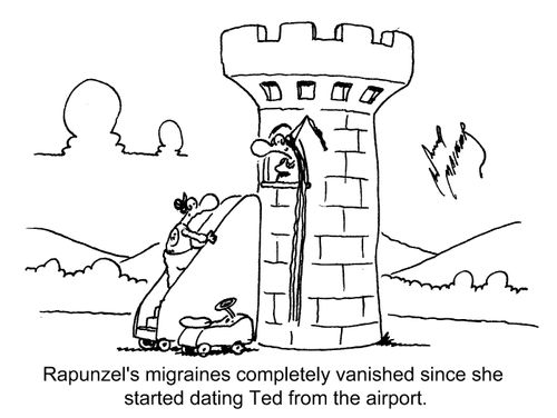'Rapunzel's migraines completely vanished since she started dating Ted from the airport.'