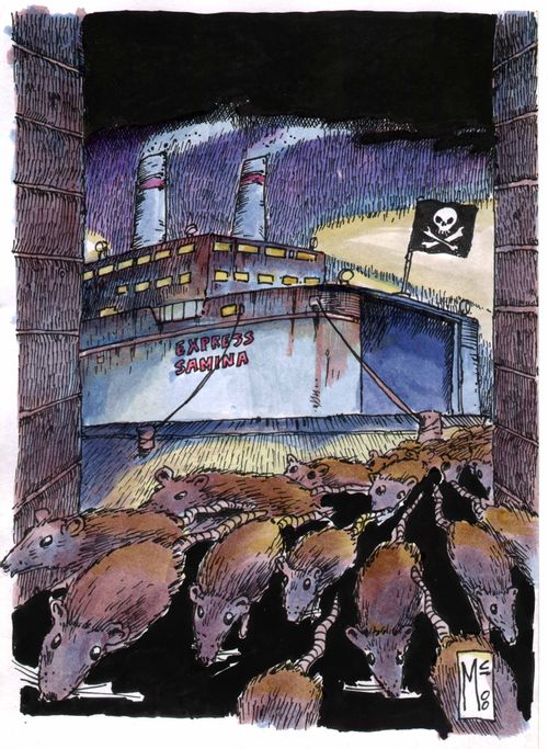 Rats deserting a sinking ship