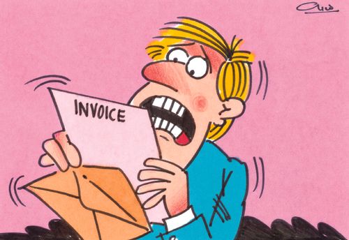 Man astounded by his invoice