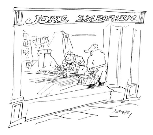 'Joke emporium' 'Next prankster'