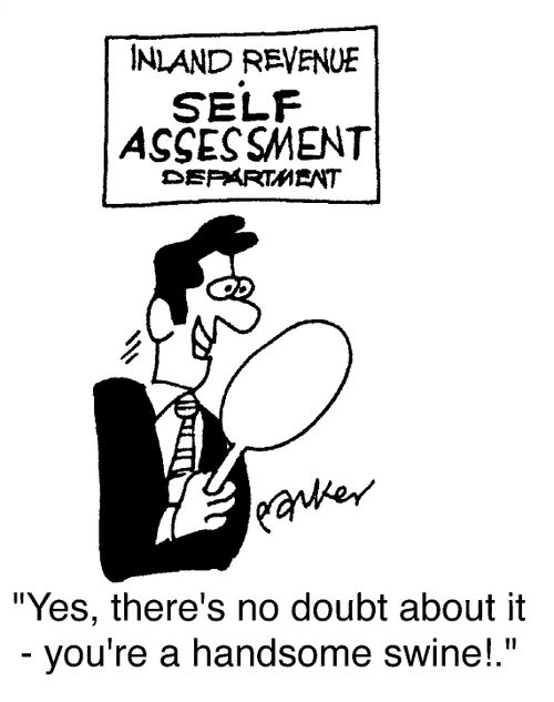 Self Assessment "Yes, there's no doubt about it, you're a handsome swine!