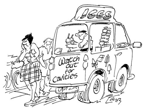Ice cream van "Watch out for cavities"