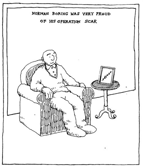Norman Boring was very proud of his operation scar