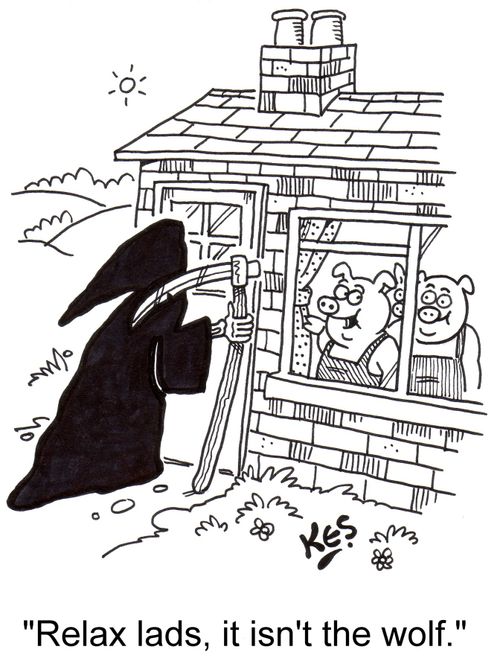 'Relax lads, it isn't the wolf.'