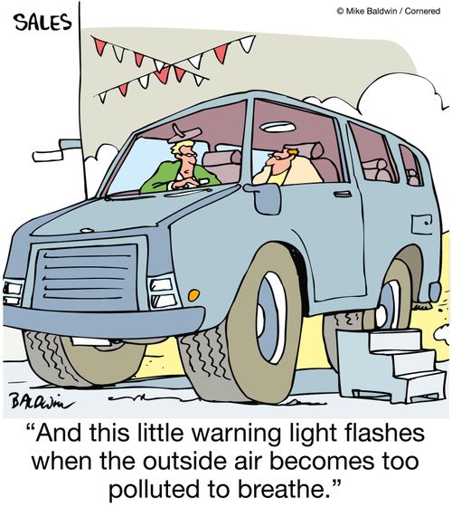 'And this little warning light flashes when the outside air becomes too polluted to breathe.'