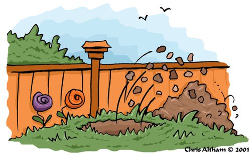 Digging a hole in the garden