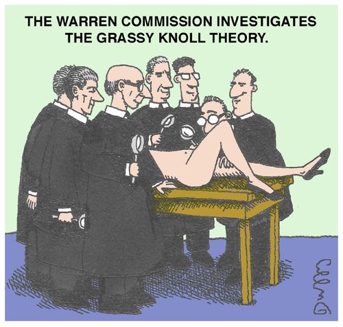 The Warren Commission investigates the Grassy Knoll Theory.