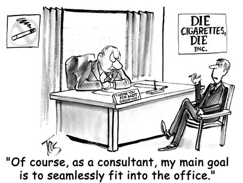 'Of course, as a consultant, my main goal is to seamlessly fit into the office.'
