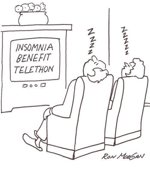 Televised Insomnia Benefit Telethon puts couple to sleep.