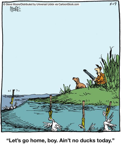 'Let's go home, boy. Ain't no ducks today.'