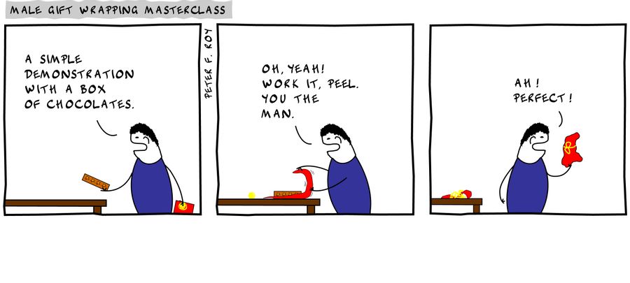 A simple demonstration with a box of chocolates - 'Oh, yeah! Work it, Peel. You the man.' - 'Ah! Perfect!' - 