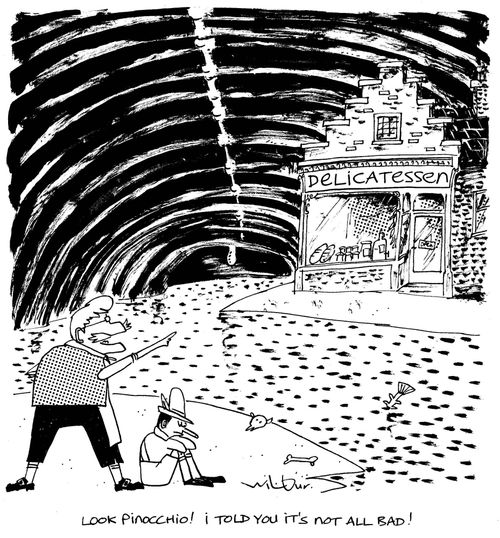 'Look Pinocchio! I told you it's not all bad!'