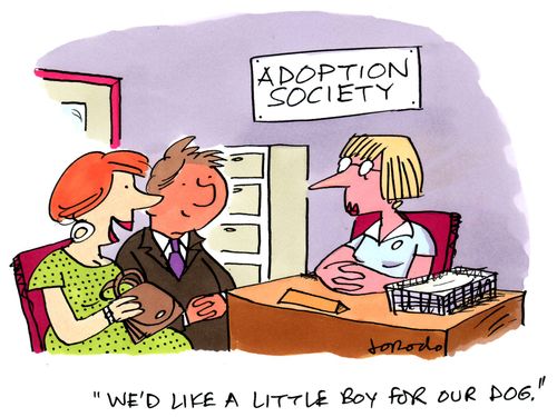 'We'd like a little boy for our dog.'