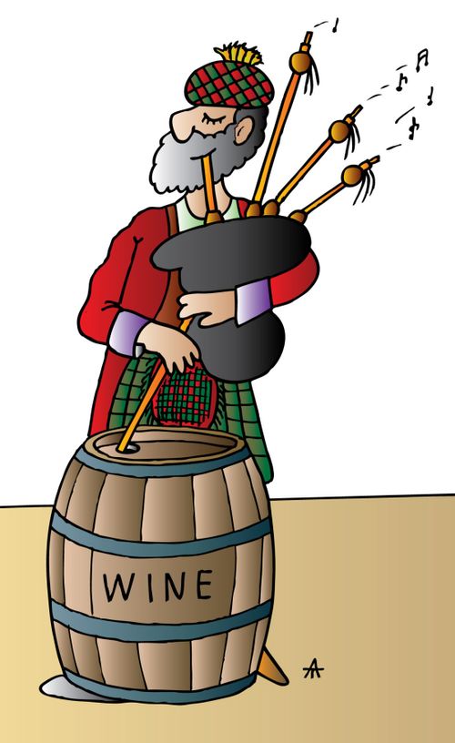Man Using Bagpipes as a Straw.