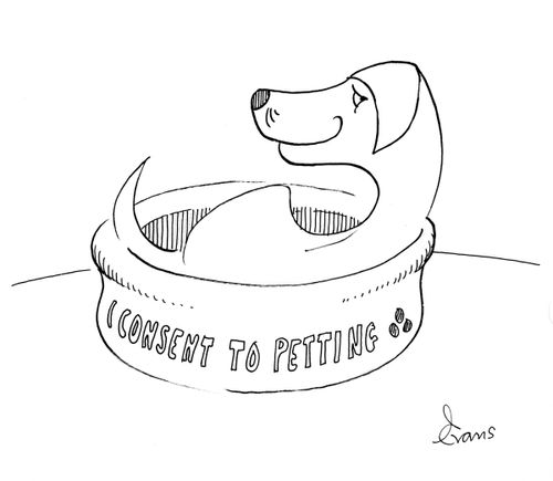 Dog Basket - I consent to petting.