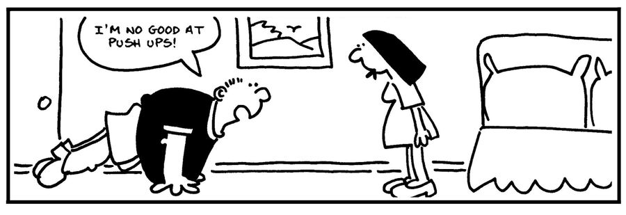 'I'm no good at push ups.'