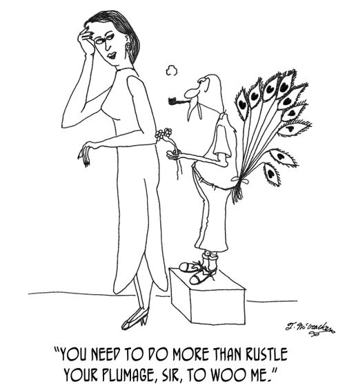 'You need to do more than rustle your plumage, sir, to woo me.'